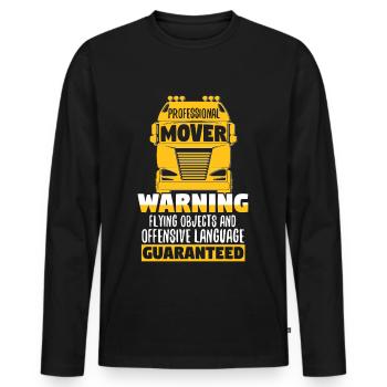 Professional Mover Trucker Warning - Men's Premium Organic Long Sleeve Shirt - black - Front - Nico (187cm)