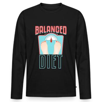Balanced Diet - Men's Premium Organic Long Sleeve Shirt - black - Front - Nico (187cm)