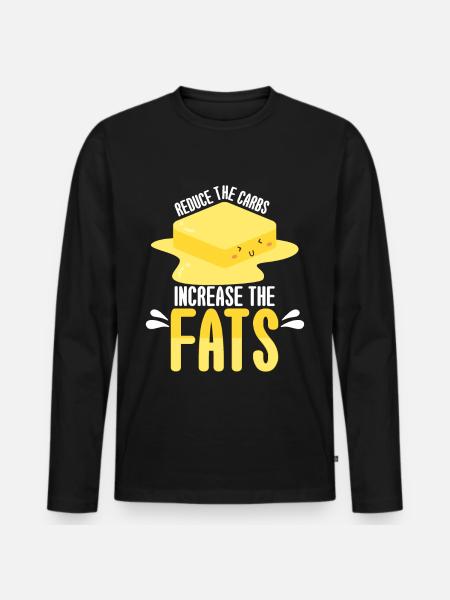Keto Reduce Carbs Increase Fats - Men's Premium Organic Long Sleeve Shirt - black