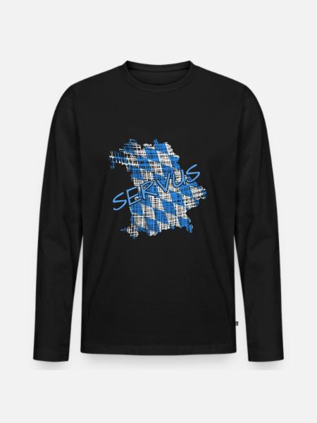Servus Bayern - Männer Premium Bio Langarmshirt - Schwarz