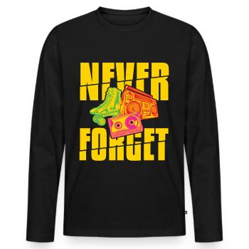 Forget Walkman Roller Blade Stereo - Men's Premium Organic Long Sleeve Shirt - black - Front - Nico (187cm)