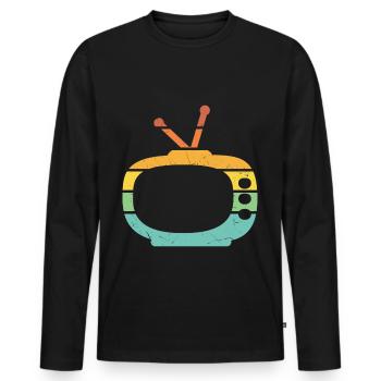 Television Art Work TV - Men's Premium Organic Long Sleeve Shirt - black - Front - Nico (187cm)