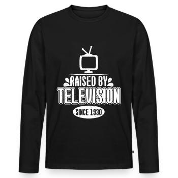 By Television Since 1930 - Men's Premium Organic Long Sleeve Shirt - black - Front - Nico (187cm)