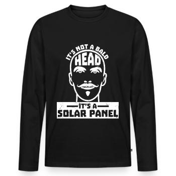 Bald Its A Solar Panel Bald Head - Men's Premium Organic Long Sleeve Shirt - black - Front - Nico (187cm)