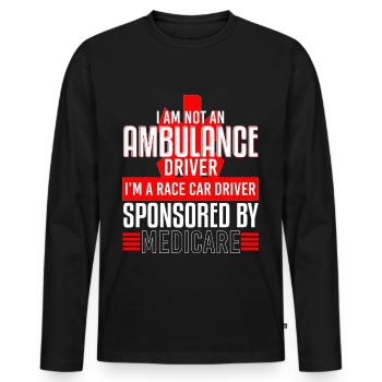 Ambulance Driver Race Car Sponsored - Men's Premium Organic Long Sleeve Shirt - black - Front - Nico (187cm)