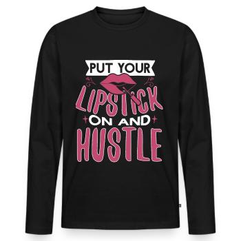There Is Nothing That Lipstick Cant Fix - Men's Premium Organic Long Sleeve Shirt - black - Front - Nico (187cm)