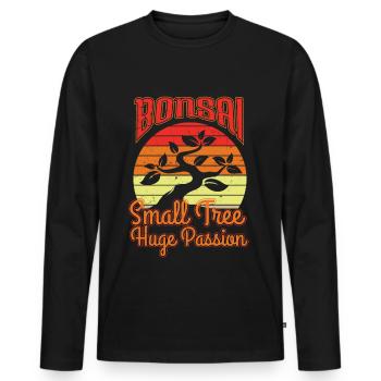 Bonsai Small Tree Huge Passion - Men's Premium Organic Long Sleeve Shirt - black - Front - Nico (187cm)