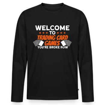 Trading Card Playing Card Card Game Gift - Men's Premium Organic Long Sleeve Shirt - black - Front - Nico (187cm)