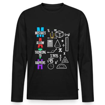 Mistakes Allow Thinking To Happen - Men's Premium Organic Long Sleeve Shirt - black - Front - Nico (187cm)