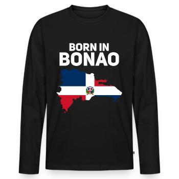 République dominicaine - T-shirt manches longues Premium bio Homme - noir - Devant - Nico (187cm)
