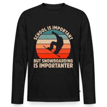 Snowboarding gift idea for snowboarders Snowboar - Men's Premium Organic Long Sleeve Shirt - black - Front - Nico (187cm)