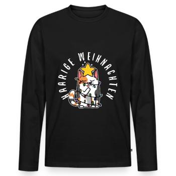 Haarige weihnachten - Männer Premium Bio Langarmshirt - Schwarz - Vorne - Nico (187cm)