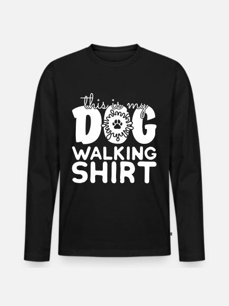 Walking your dog - Men's Premium Organic Long Sleeve Shirt - black