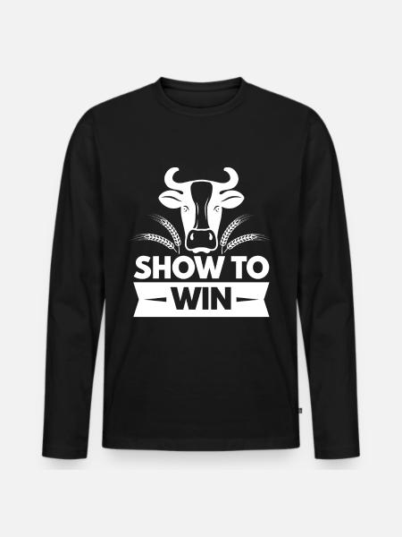 Cattle Show To Win - Men's Premium Organic Long Sleeve Shirt - black
