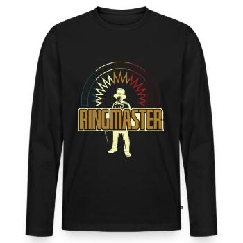Ringmaster Circus Entertainer - Men's Premium Organic Long Sleeve Shirt - black - Front - Nico (187cm)