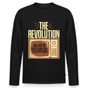 The Revolution Will Not Be Televised - Men's Premium Organic Long Sleeve Shirt - black - Front - Nico (187cm)