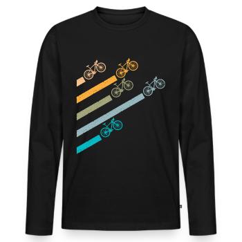 Fahrrad Bike Radsport - Männer Premium Bio Langarmshirt - Schwarz - Vorne - Nico (187cm)