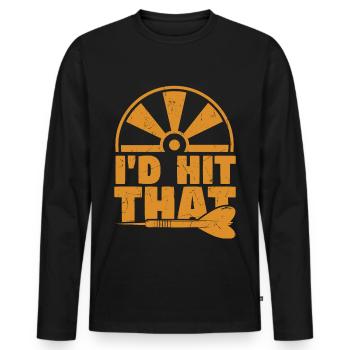 Id Hit That Darts - Men's Premium Organic Long Sleeve Shirt - black - Front - Nico (187cm)