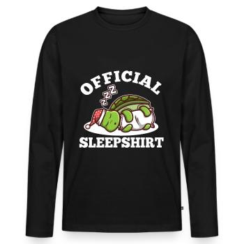 Official sleepshirt Turtle - Men's Premium Organic Long Sleeve Shirt - black - Front - Nico (187cm)