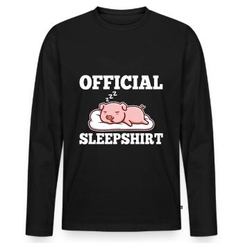 Official sleepshirt Pig - Men's Premium Organic Long Sleeve Shirt - black - Front - Nico (187cm)