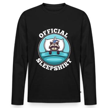 Official sleepshirt Raccoon - Men's Premium Organic Long Sleeve Shirt - black - Front - Nico (187cm)
