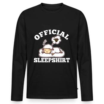Official sleepshirt Sheep - Men's Premium Organic Long Sleeve Shirt - black - Front - Nico (187cm)