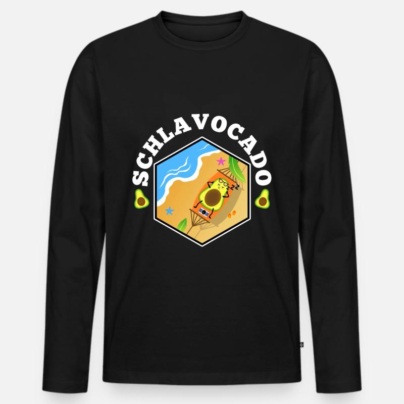 Schlavocado - Männer Premium Bio Langarmshirt - Schwarz