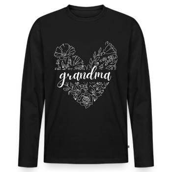 Grandma. Grandma gift - Men's Premium Organic Long Sleeve Shirt - black - Front - Nico (187cm)