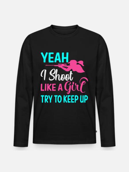 Shooting Girl - Men's Premium Organic Long Sleeve Shirt - black