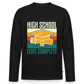 High School Level Complete Gamer - Men's Premium Organic Long Sleeve Shirt - black - Front - Nico (187cm)