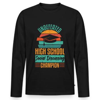 Undefeated Social Discussing Champion - Men's Premium Organic Long Sleeve Shirt - black - Front - Nico (187cm)