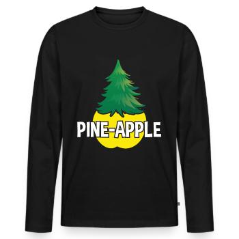 Pine Apple Pineapple Tree Pun - Men's Premium Organic Long Sleeve Shirt - black - Front - Nico (187cm)