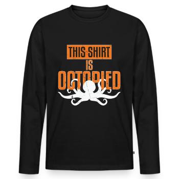 This Is Octopied Distressed - Men's Premium Organic Long Sleeve Shirt - black - Front - Nico (187cm)