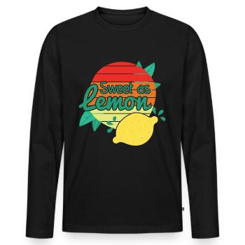 Fresh Style Lemon Lemonade - Men's Premium Organic Long Sleeve Shirt - black - Front - Nico (187cm)