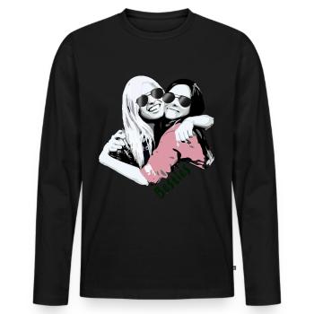 Bêtes, meilleures amies, copines, lunettes de soleil, - T-shirt manches longues Premium bio Homme - noir - Devant - Nico (187cm)