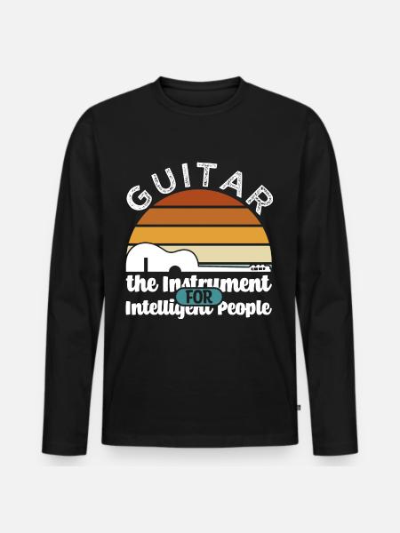 Spruch Gitarre - Männer Premium Bio Langarmshirt - Schwarz