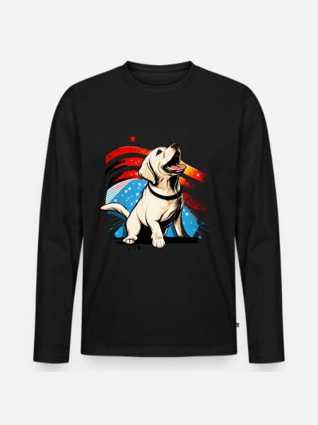 Labrador Dog USA Gift - Men's Premium Organic Long Sleeve Shirt - black