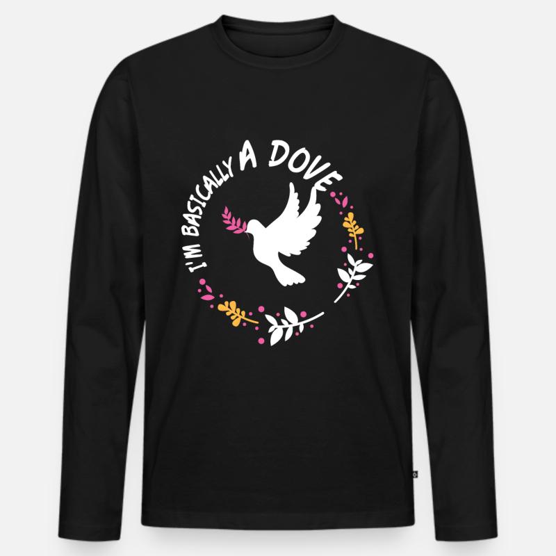 Im Basically A Dove - Männer Premium Bio Langarmshirt - Schwarz