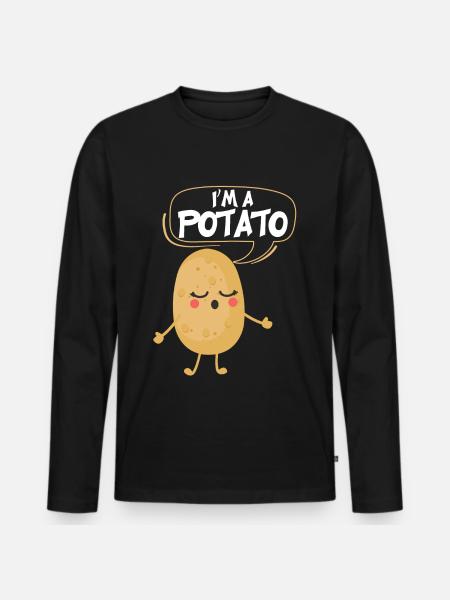 Im A Potato - Männer Premium Bio Langarmshirt - Schwarz