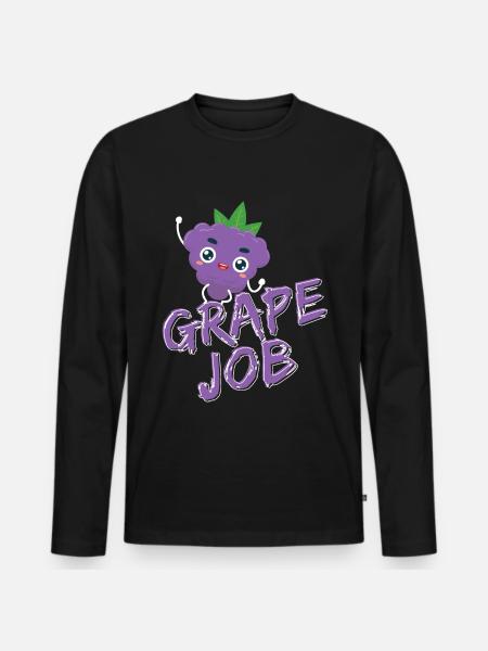 Grape Job - Männer Premium Bio Langarmshirt - Schwarz