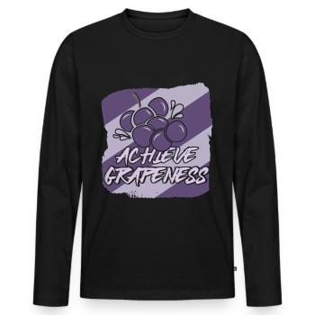 Achieve Grapeness - Männer Premium Bio Langarmshirt - Schwarz - Vorne - Nico (187cm)