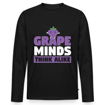Grape Minds Think Alike - Männer Premium Bio Langarmshirt - Schwarz - Vorne - Nico (187cm)