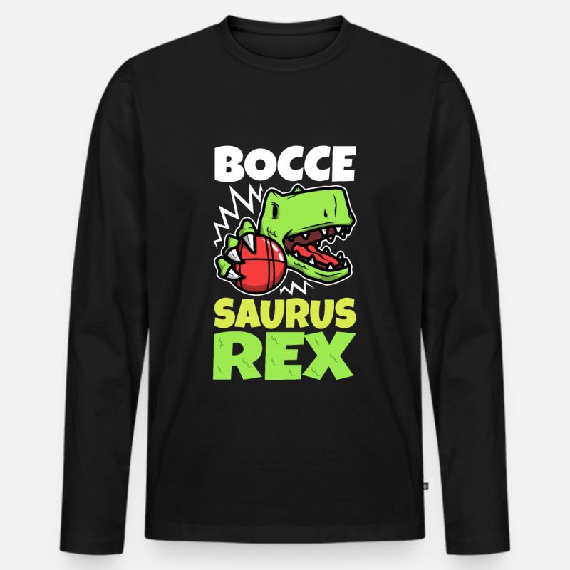 Boccesaurus Rex - Männer Premium Bio Langarmshirt - Schwarz