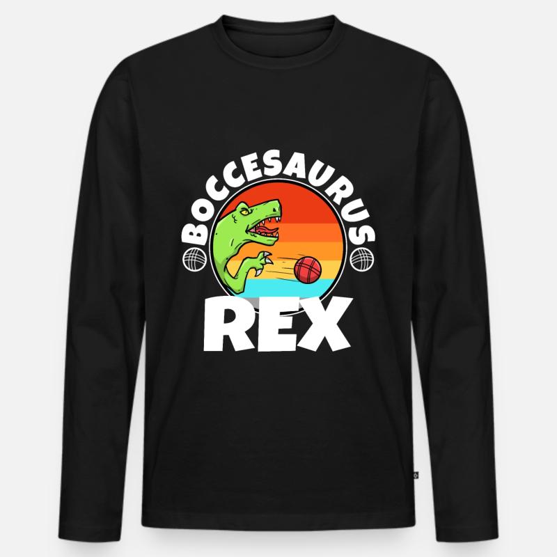 Boccesaurus Rex - Männer Premium Bio Langarmshirt - Schwarz