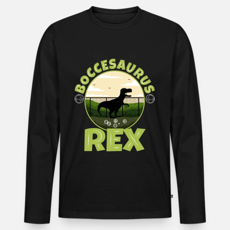 Boccesaurus Rex - Männer Premium Bio Langarmshirt - Schwarz