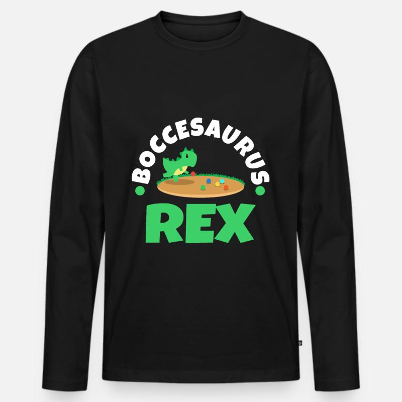Boccesaurus Rex - Männer Premium Bio Langarmshirt - Schwarz