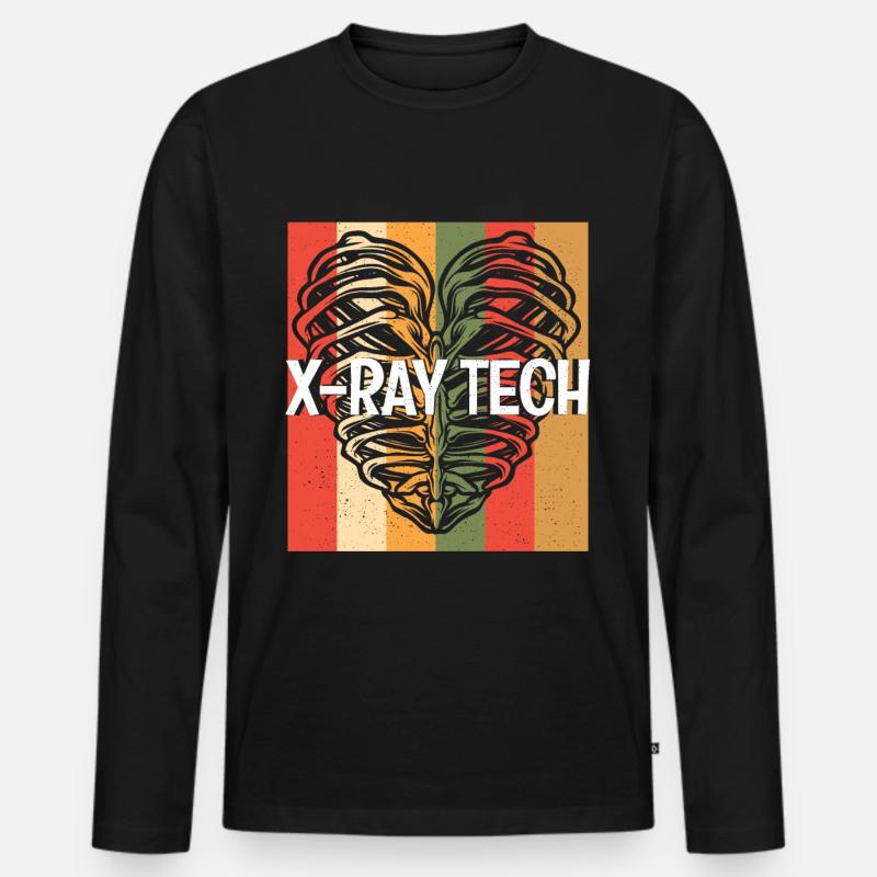 X-Ray Tech - Männer Premium Bio Langarmshirt - Schwarz