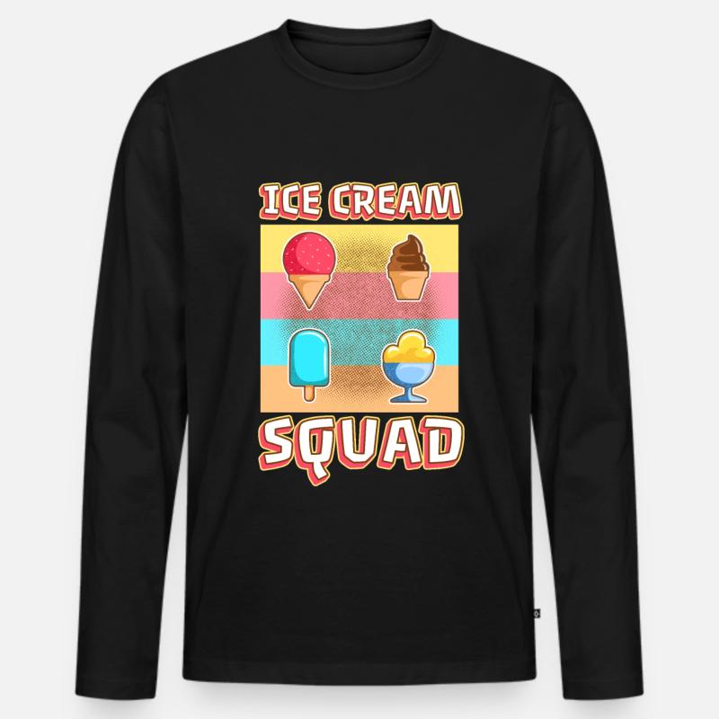 Ice cream squad - Männer Premium Bio Langarmshirt - Schwarz