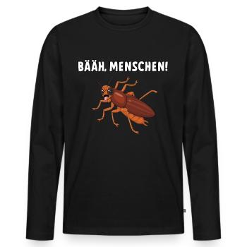 Bääh Menschen - Männer Premium Bio Langarmshirt - Schwarz - Vorne - Nico (187cm)