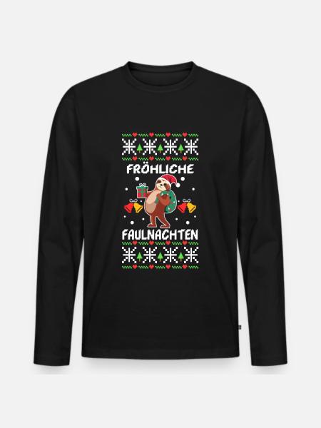 Fröhliche Faulnachten - Männer Premium Bio Langarmshirt - Schwarz
